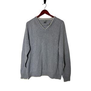 Raffi Blue Grey V neck cashmere pullover sz L